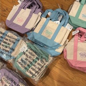 Trader Joe’s Mini Pastel Tote Bag - Bundle of 4